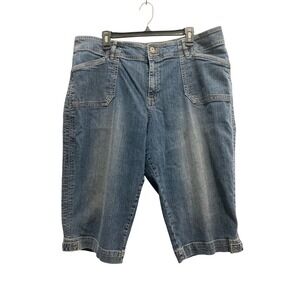 Sonoma Life + Style Womens 18W Denim Capri Blue Stretch Medium Wash High Rise
